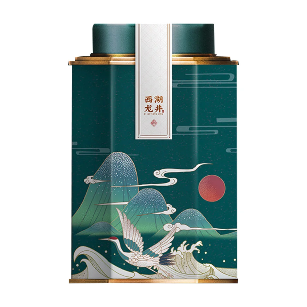 

Tea Cans Metal Tins Food Serving Tray Coffee Candy Boxes Sealing Canister Stainless Steel Tinplate Rectangular