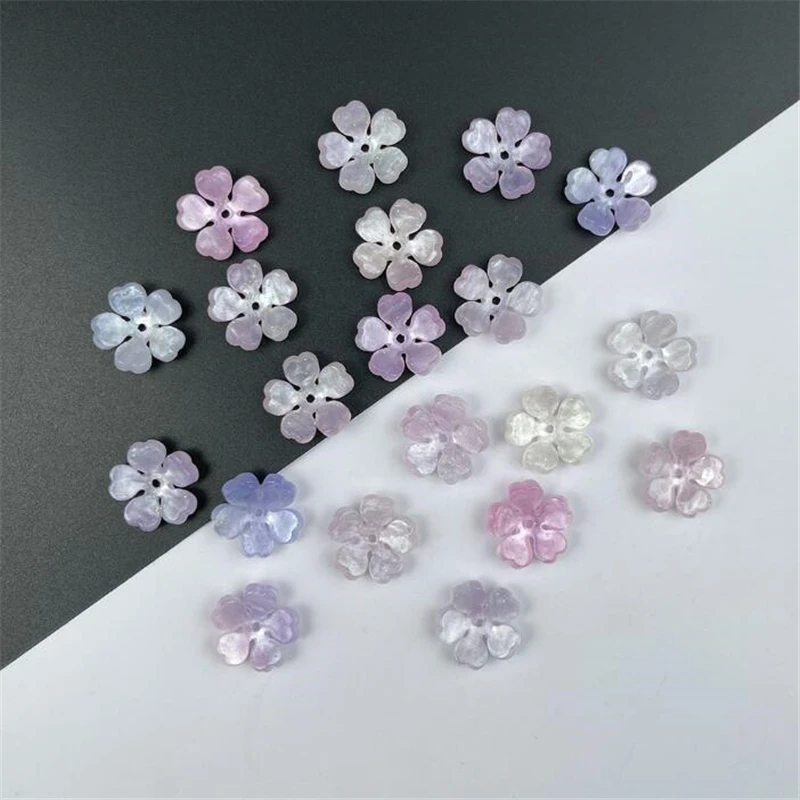 New Creative Acetic Acid 16MM Flower Beads Torus Spacer Beads Charm Connectors Diy Hairpin Jewelry Making Resin Acessories