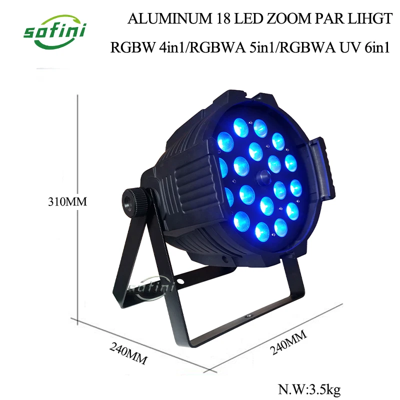 1 × Чехлы 8 светодиодсветильник с увеличением 18x10 Вт Par 4 в Rgbw 18x12 5 Rgbwa 18x15 6 Rgbwauv