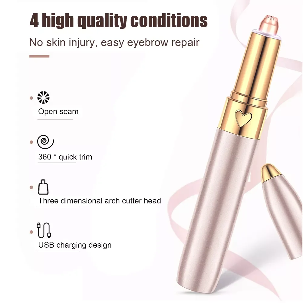 

Electric Eyebrow Trimmer Women Professional Painless Eye Brow Epilator Mini Portable Facial Body Hair Remover Eye Brow Shaper