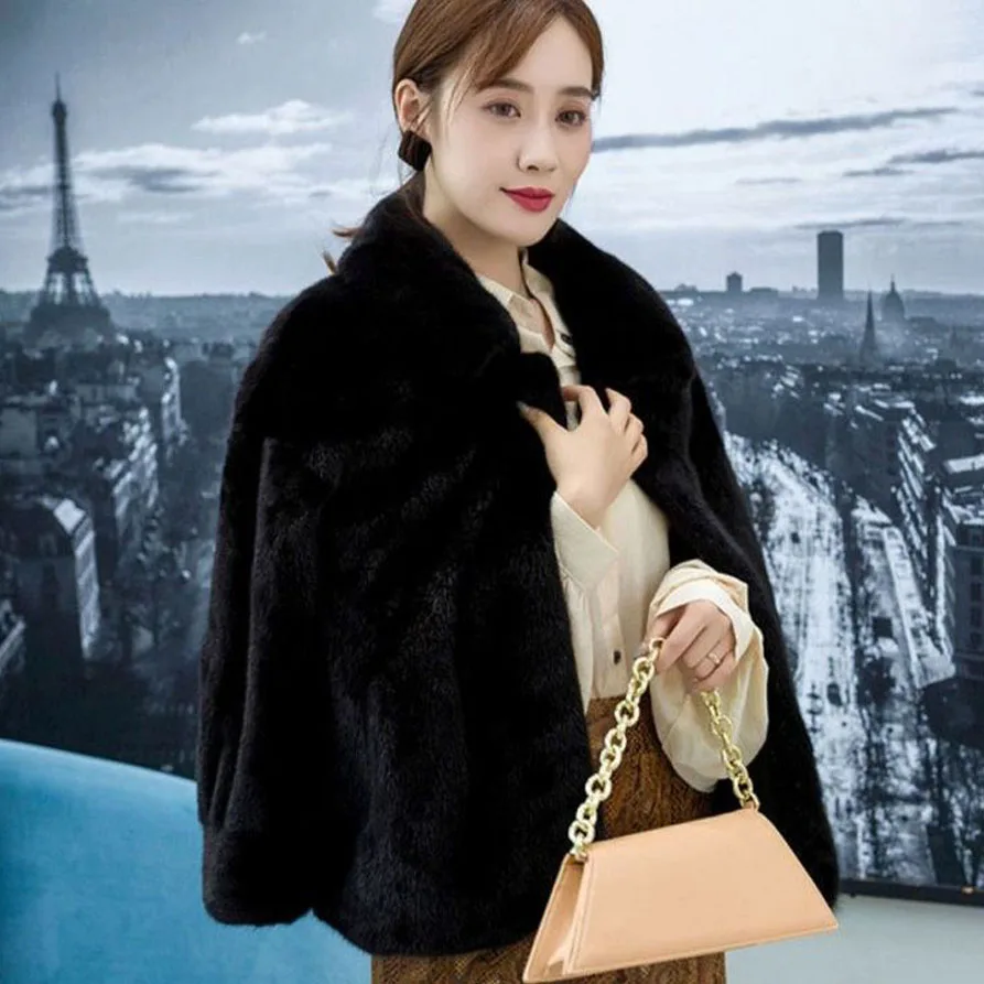 Parkas Women's Outdoors Coats Jackets 2022 Winter Faux Fur Mink Skin Splicing Thickening Keep Warm Cardigan Casual Jackets Woman