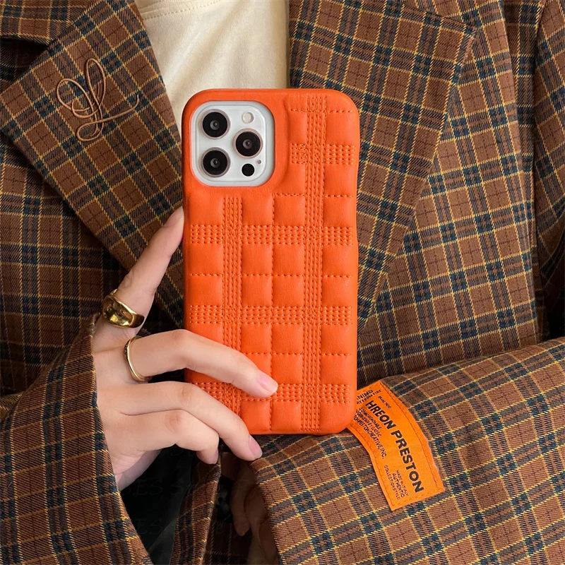 

Модный кожаный чехол-бампер для iPhone 13, 12, 11 Pro Max, высококачественный матовый 3D цветной деловой чехол