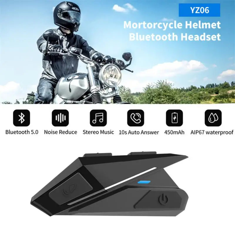 

Bluetooth-гарнитура YZ06 для мотоциклетного шлема, беспроводные наушники 5,0, гарнитура громкой связи, водонепроницаемые наушники Bluetooth с Wi-Fi и креплением на голову