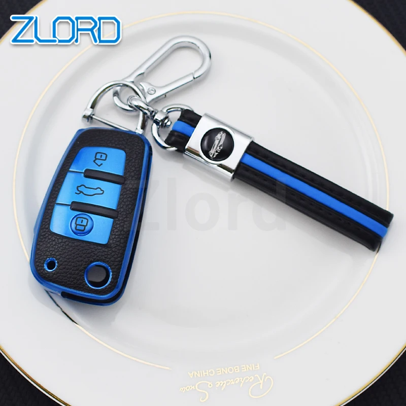Складной автомобильный флип-чехол из ТПУ для Audi A2 A3 A4 A6 A6L A8 Q7 TT Футляр ключей