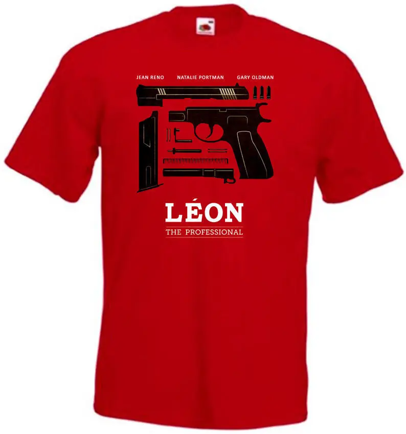 Leon The Professional v21 Футболка Красный постер фильма все размеры S-5XL