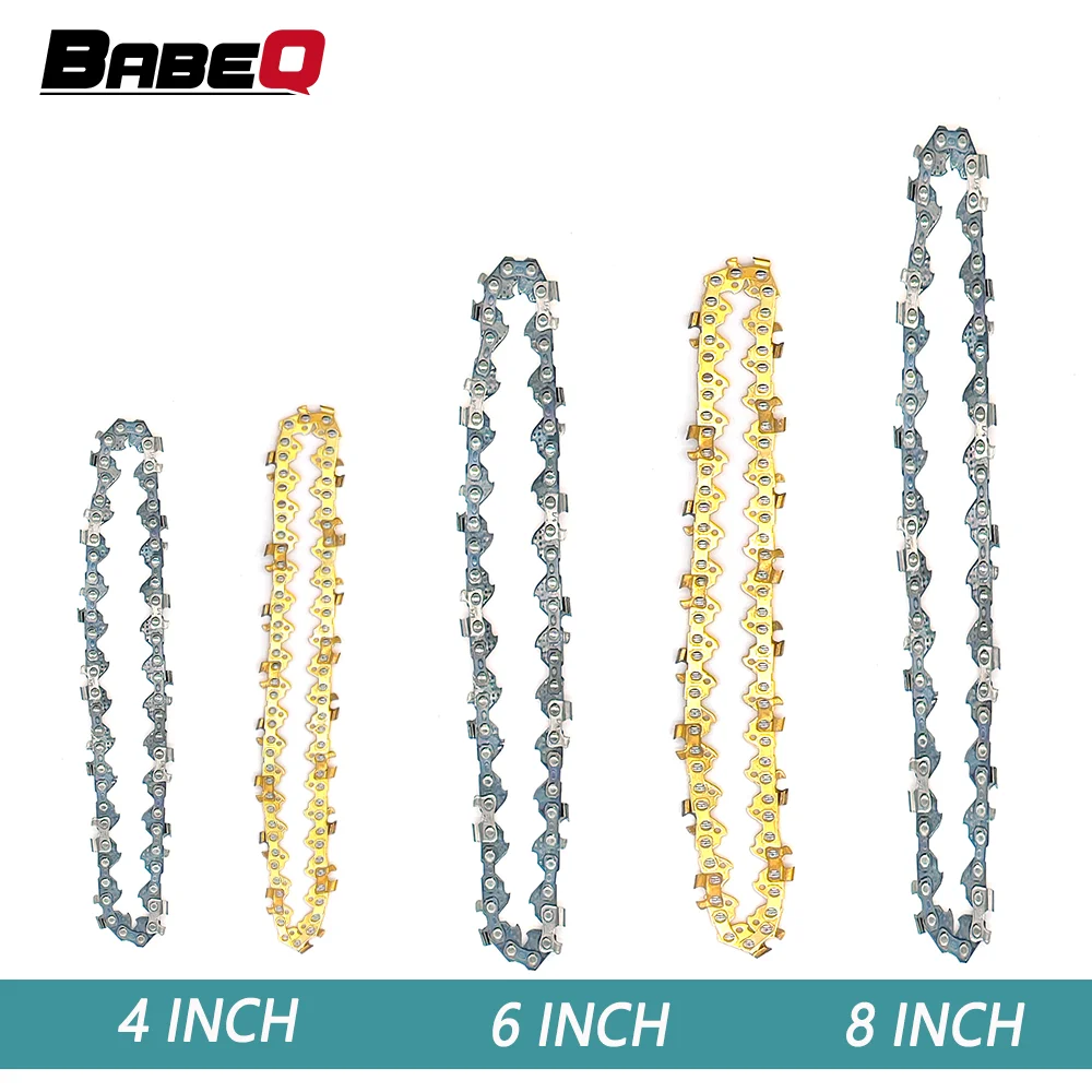 

4/6/8 Inch Chain for Mini Electric Chainsaw Electric Pruning Saw Accessory Garden Tool Replacement Chain Gold Silver