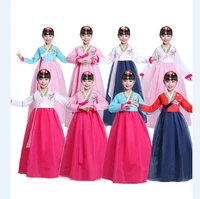 8colors korean traditional ancient costume for children hanbok girl skirt long sleeves korean stage performence clothing new1set