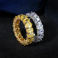 2022 new fashion bling large womens ring silver plate zircon goldr hip hop zircon engagement wedding christmas gift jewelry