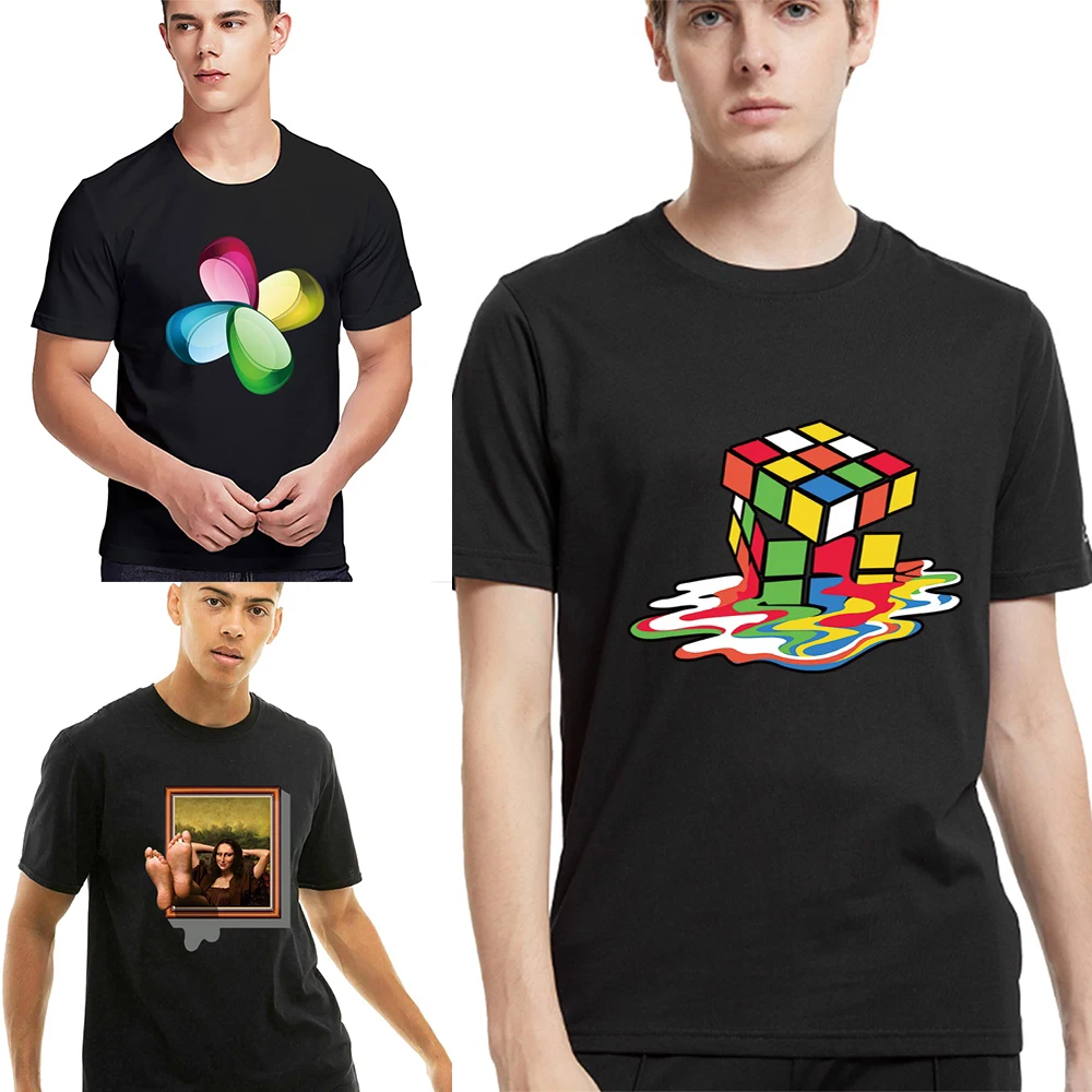 

Summer Tee 3D Pattern Print T-Shirt Mens Trend Casual Clothes Black Short Sleeve Top Fashion New O-neck T Shirt for Men Pullover