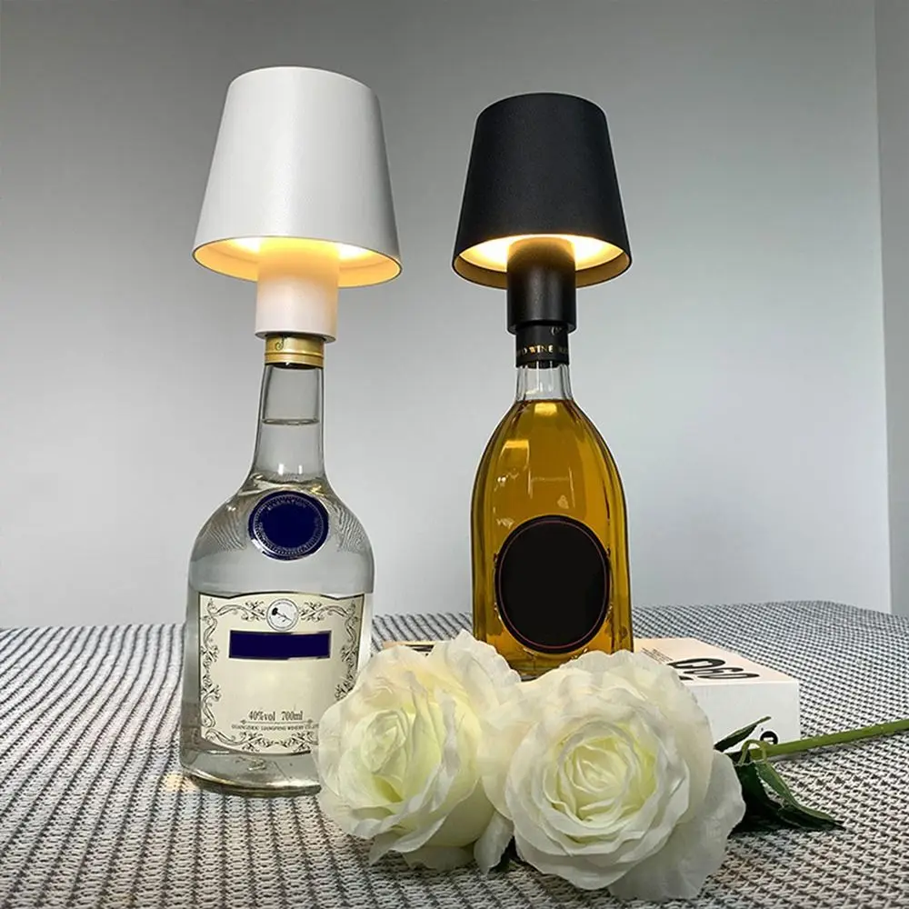 

Originality Decorate Cordless Portable Led Night Light Usb Charging Light Wine Bottle Base Light Wine Bottle Table Lamp