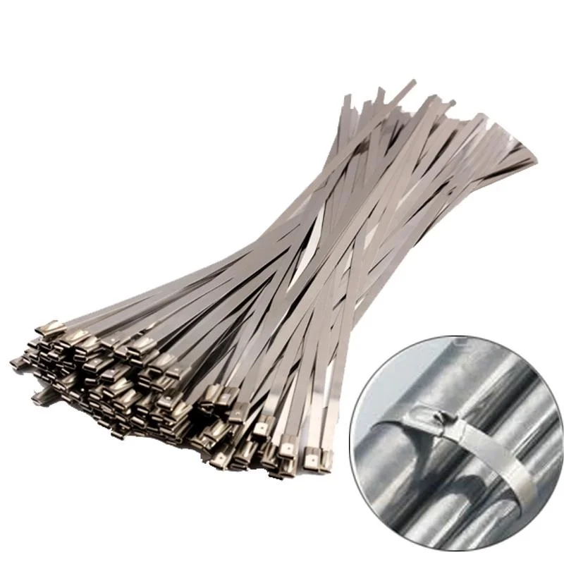 

20pcs Stainless Steel Cable Ties 4.6mm Heavy Duty Self-Locking Cable Zip Tie Multi-Purpose Metal Exhaust Wrap Locking Ties