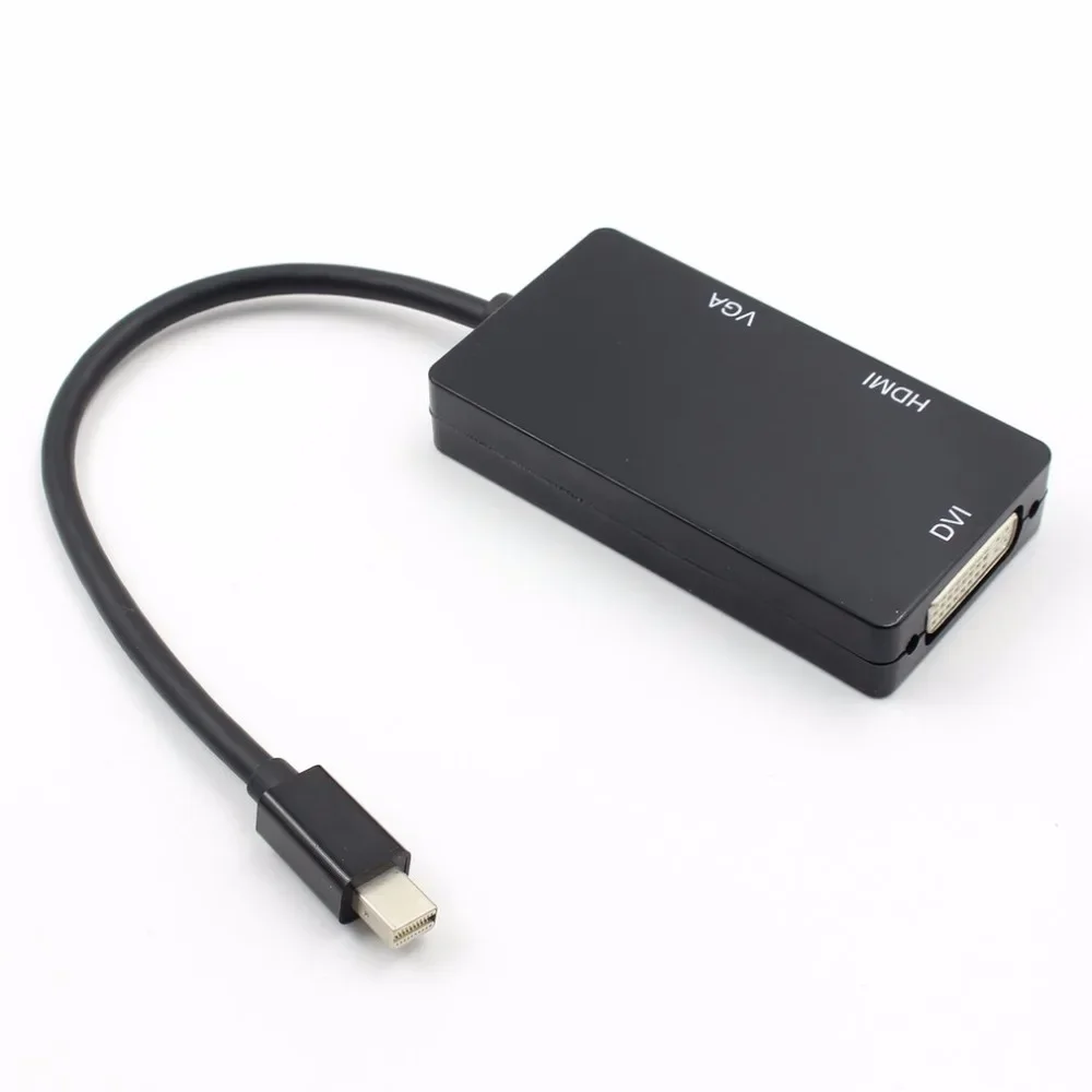 Фото Кабель-адаптер-конвертер 3-в-1 Thunderbolt Mini Displayport DP в HD VGA DVI для компьютера и проектора №4