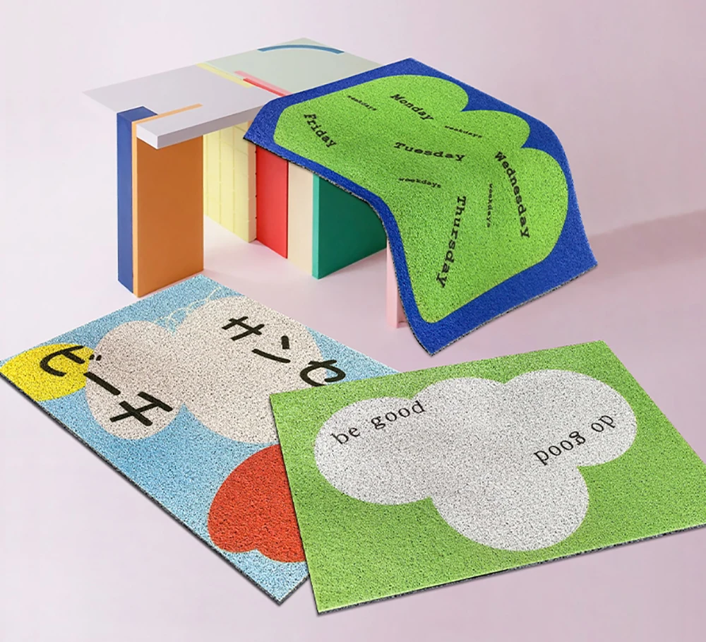 

Colorful Art Minimalist Ins Wind Door Mats Enter The Door Easy To Clean Silk Ring Door Mats Home Entry Door Non-slip Carpet