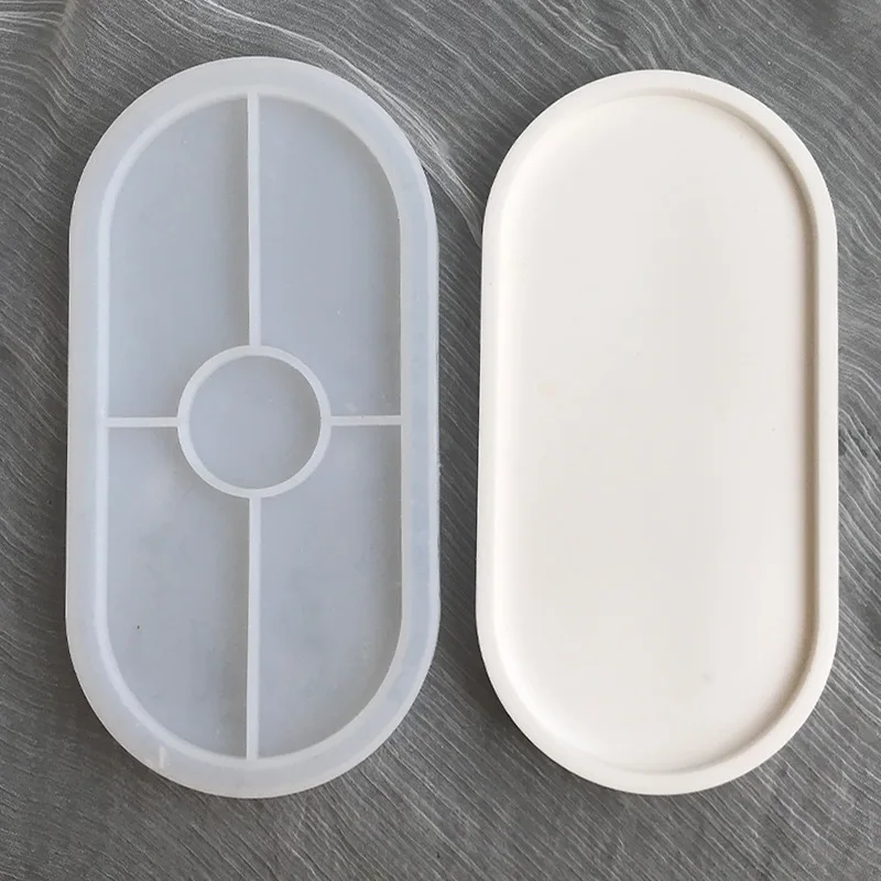 

Oval Thick Plate DIY Silicone Mold Tray Mirror Storage Box Mold 020043
