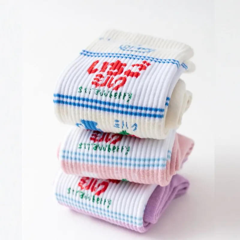 Новые японские милые женские носки в стиле кавай забавные кремовые ярких цветов