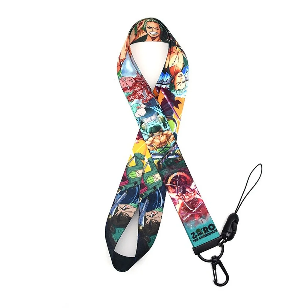 roronoa zoro keychain one piece anime trinkets accessories phone charm work id card bag backpacks lanyard women jewelry men gift free global shipping