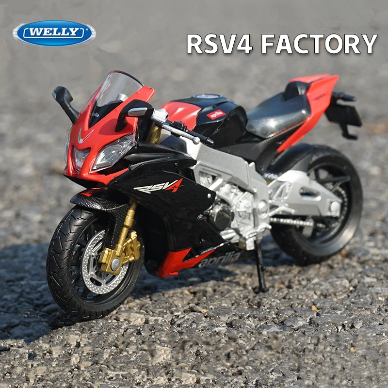 

Модель мотоцикла WELLY 1:18 Aprilia RSV4, фабричная модель из сплава, модель металлического уличного гоночного мотоцикла, Коллекционная модель, подар...