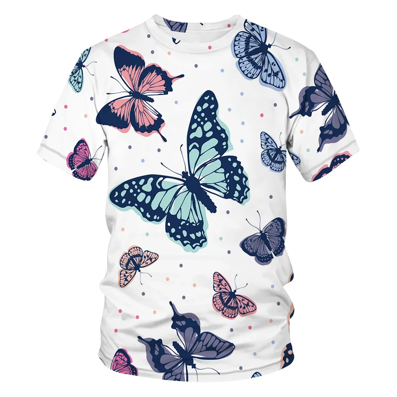 

2022 Cute cartoon Butterfly Men's 3D Printed T-shirt Summer Hip-Hop Style T-shirt harajuku Short Sleeve Fashion Trend Streetwear