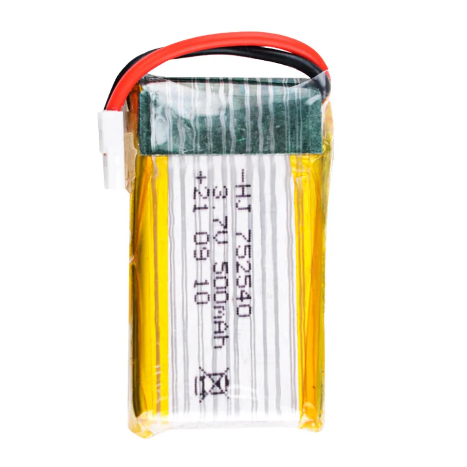 

1S 3,7 V 500mah 752540 Lipo батарея с защитной пластиной JSY Syma PH2.0 XH2.54 Разъем для X5C M68 RC Quadcopter части