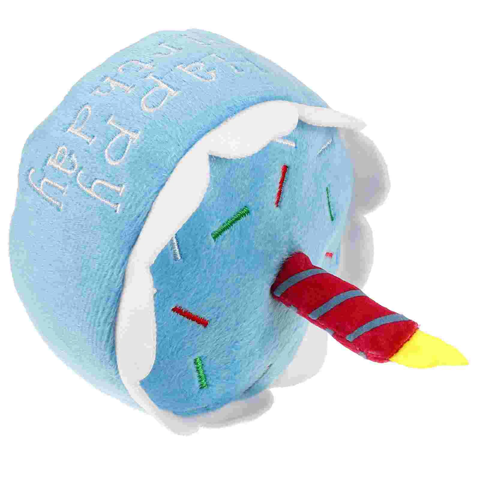 

Birthday Cake Toy Dog Sound Pet Squeak Squeaky Shaped Plush Party Favors Dental Health