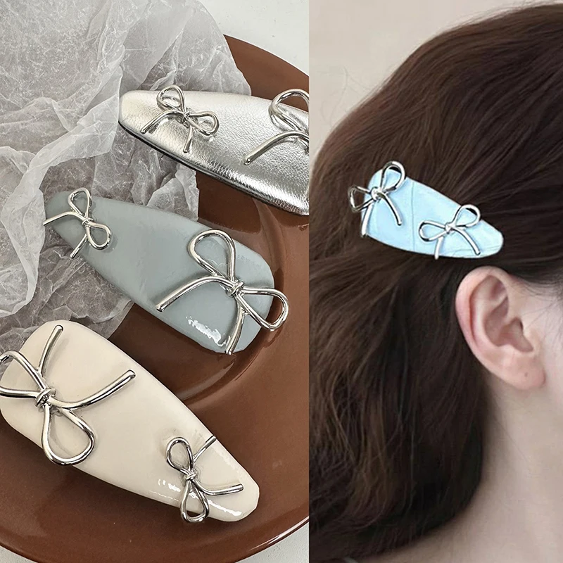 Шпилька для волос в Корейском стиле с металлическим бантом милая крутая шпилька