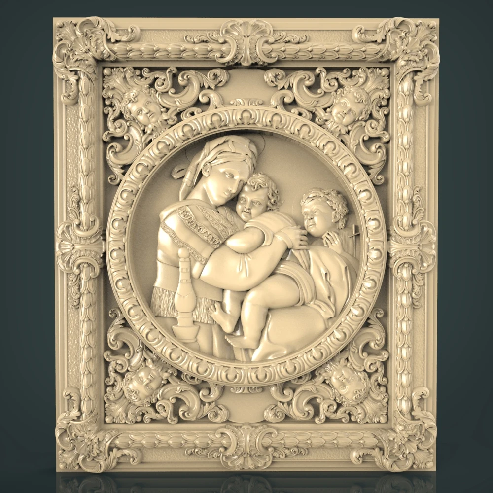 

Human Newborn Bas-Relief 3D STL Model for CNC Router Engraving & 3D Printing Relief Support ZBrush Artcam Aspire Cut3D
