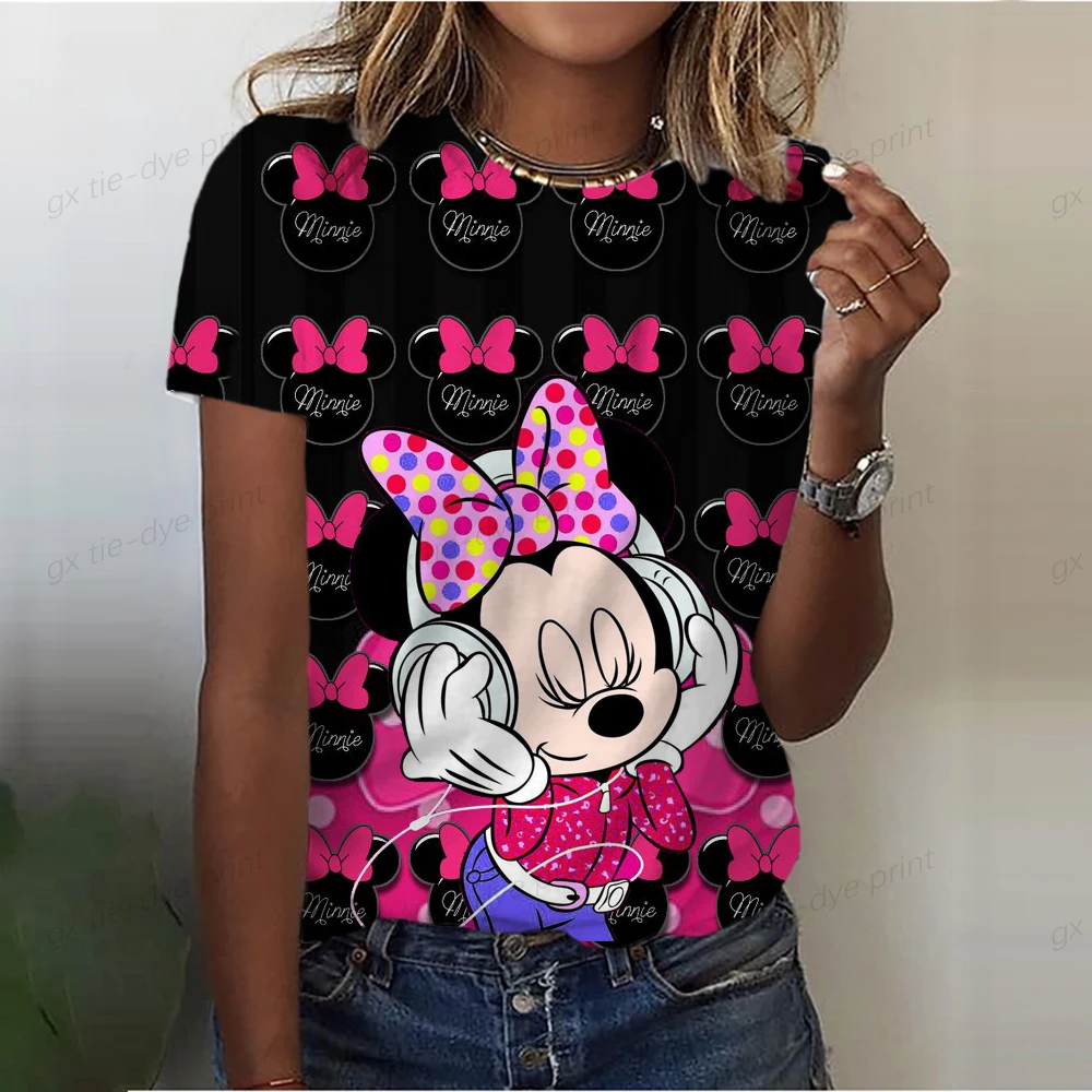 

Женская футболка с коротким рукавом и круглым вырезом, свободного покроя