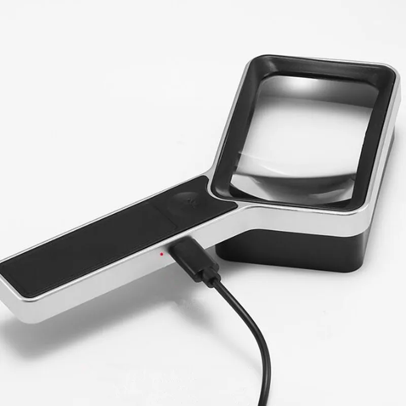 30-кратное увеличительное стекло светодиодная подсветка ручная перезаряжаемая