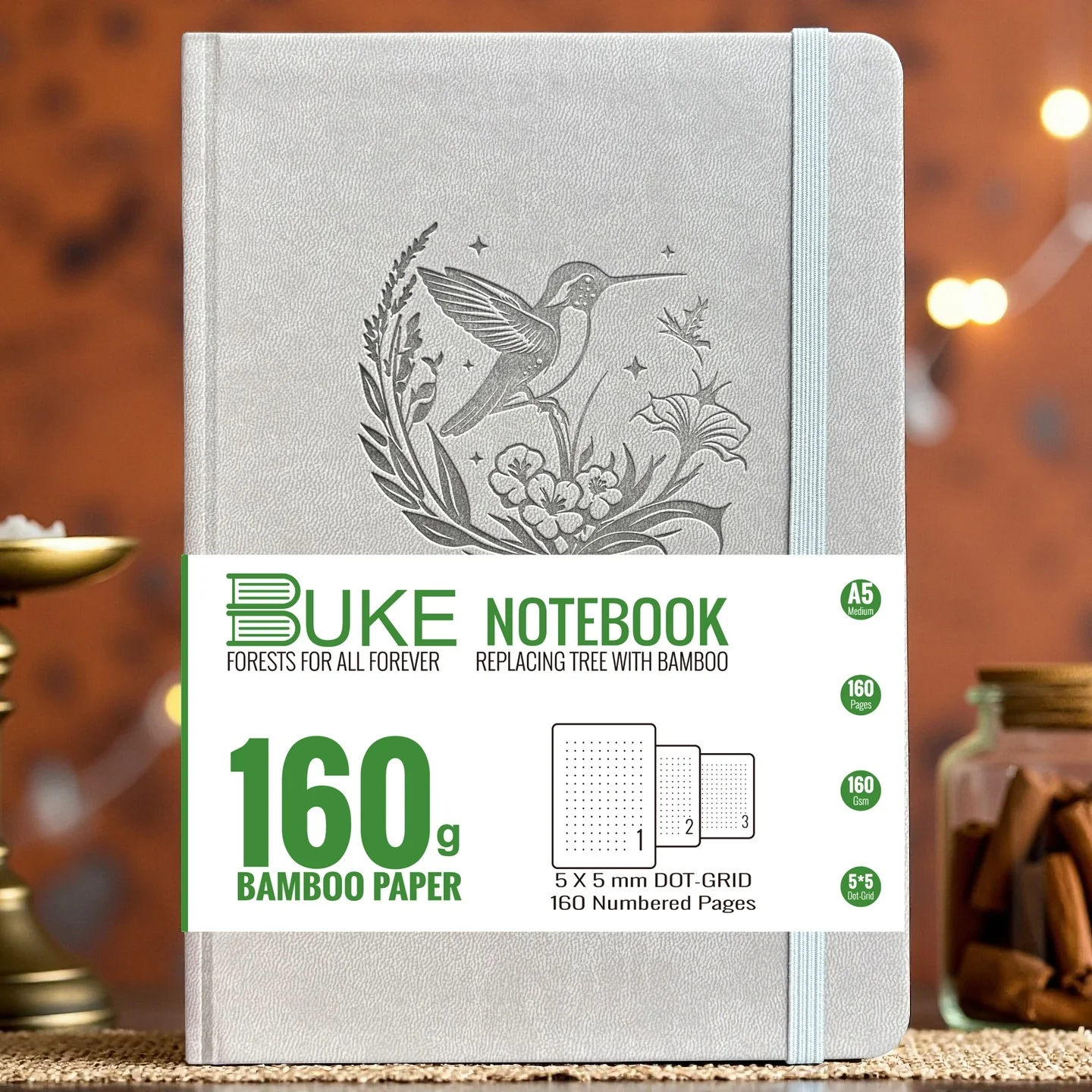 

Букe Notebook Твердый блокнот, серый, 160 стр., 160 г/м²