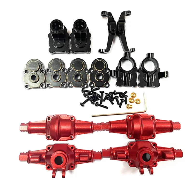 

For FMS FCX24 Brass Front and Rear Portal Housing Axle Housing Set 1/24 RC Crawler Car Upgrades Parts Accessories,Red