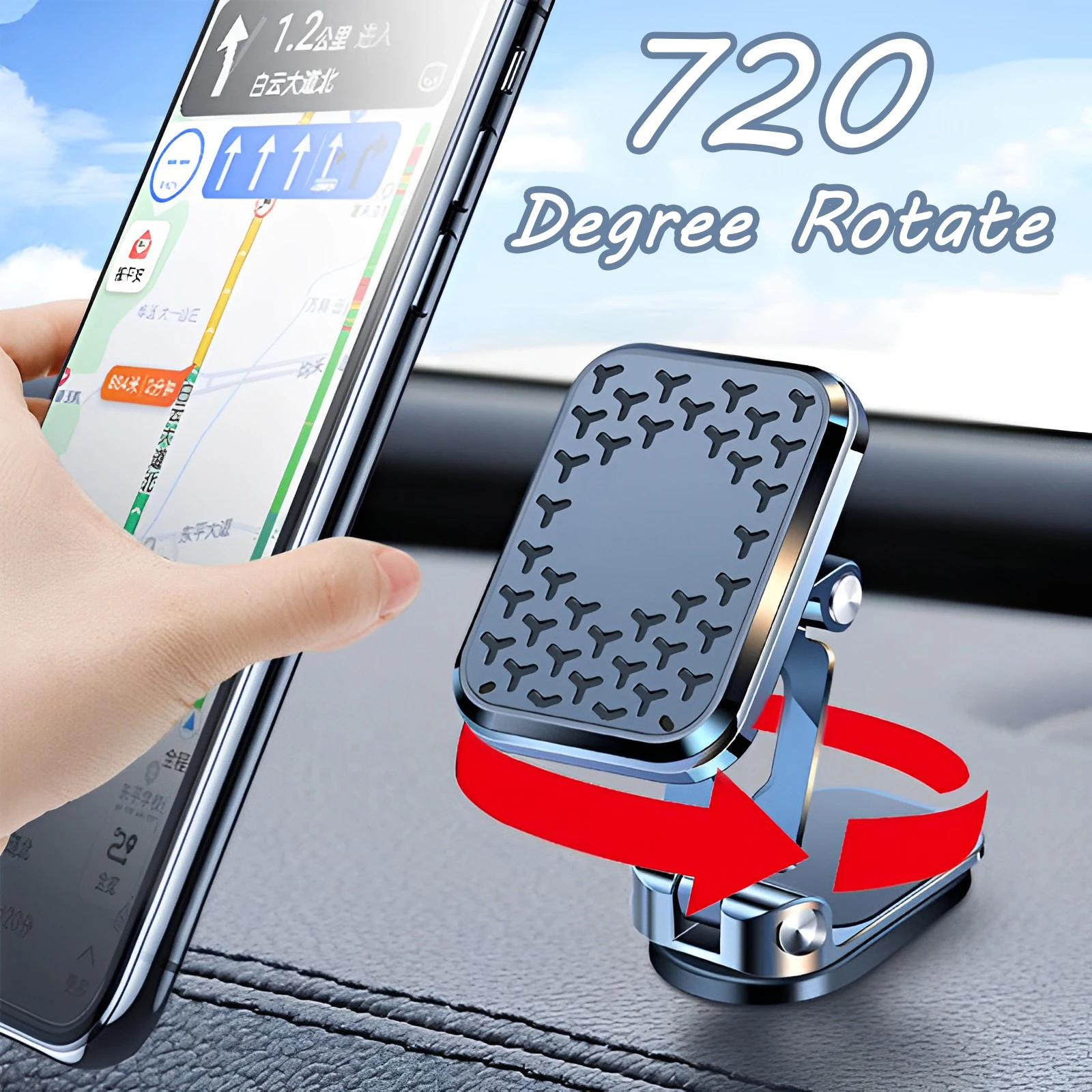 

Magnetic Car Mobile Phone Bracket 720 Rotation Car Dashboard Mobile Phone Bracket Metal GPS Navigation Bracket Car Accessories