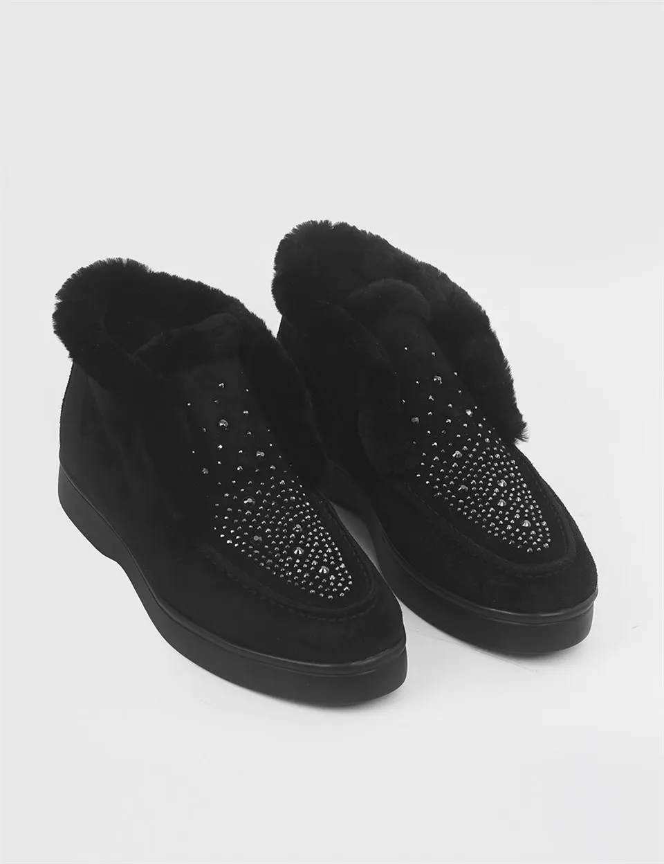 

ILVi-Genuine Leather Handmade Morda Black Suede Women's Boot Women Shoes 2021 Fall/Winter