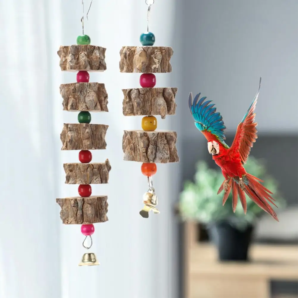 

Useful Parrot Bite Toy Disassemble Hook Anti-Scratch Natural Material Bird Gnawing Toy Cage Decoration