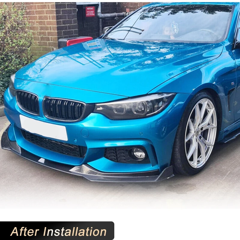 Фото Передний бампер автомобиля из углеродного волокна, спойлер, сплиттер для BMW 4-й серии F32 F33 F36 435i 440i M-Sport 14-19, защита для подбородка на переднюю губу №3