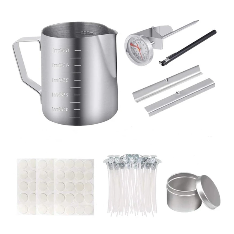 

Candle Making Kit,Candle Pouring Pot,Candle Wicks,Candle Wicks Sticker,Candle Wick Holder,Thermometer For DIY Candles