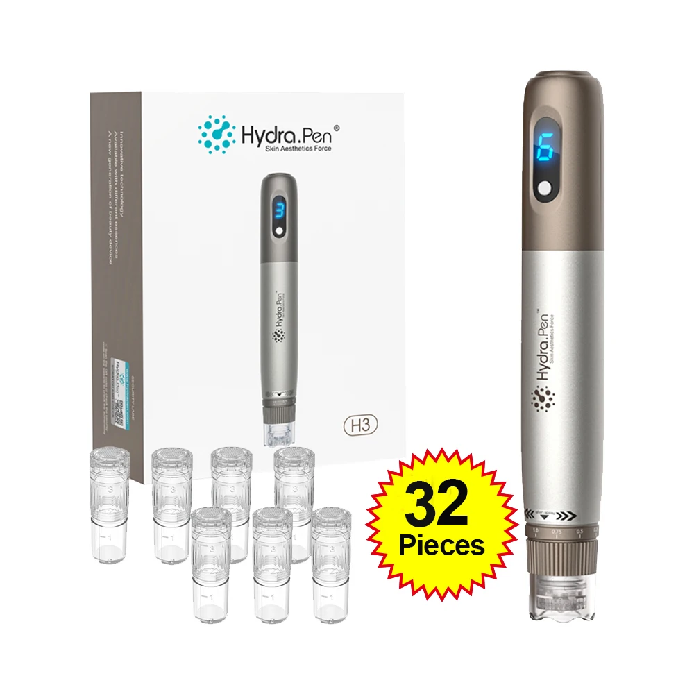 

Hydra.Pen H3 Dermapen with 12pcs Needles Auto Deram Stamp Microneedling Pen Anti Aging Facial Skin Care Tools