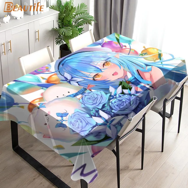 

Yukihana Lamy Anime Tablecloth Fashion Style Hotel Party Table Waterproof Table Covers Home Dining Tea Table Decoration 2.16