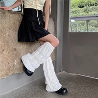 2022 summer ladies pleated leg warmers japanese y2k loose socks wide leg harajuku stockings girl sleeve tube jk calf sock lolita