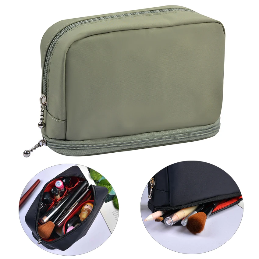 

Косметичка 2-ярусная, дорожная сумка для ювелирных украшений, аксессуары для ванной комнаты, цифровая сумка для хранения наушников и кабелей