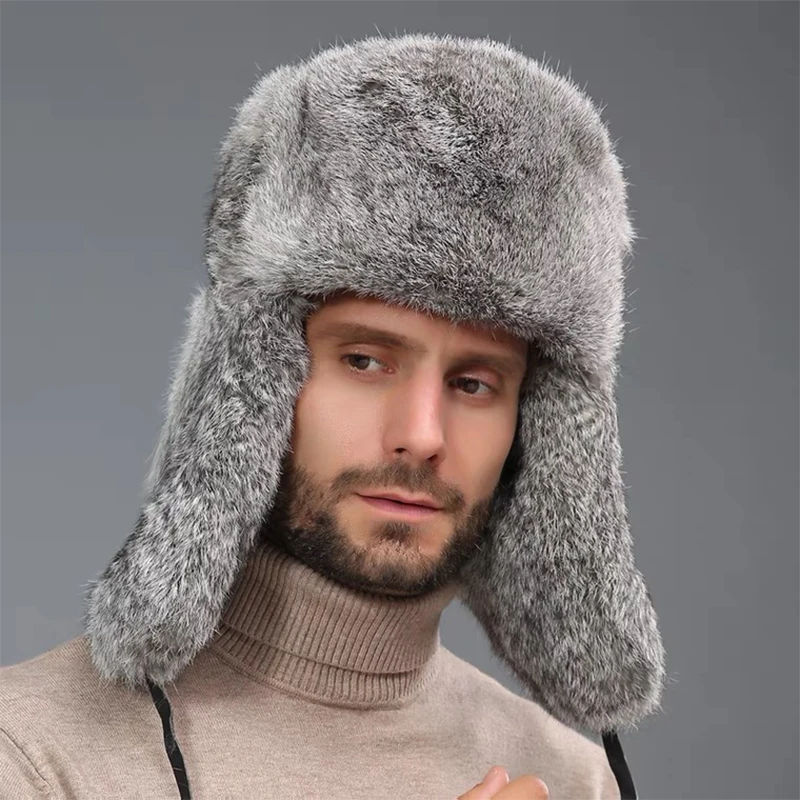 Горячая Распродажа Мужская Уличная теплая Защитная шапка для ушей Черная зимняя