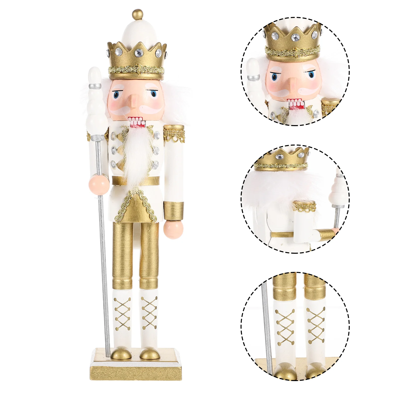 

Christmas Nutcracker Wood Trim Traditional Wooden Autumn Craft Xmas Party Favor Desktop Puppet Nutcrackers 50 cm