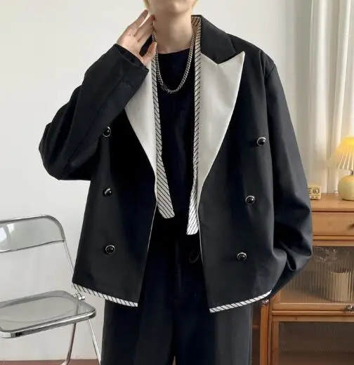 

Новый стиль, мужские комбинированные цвета, Индивидуальные костюмы, мужские повседневные свободные мужские костюмы ABE161