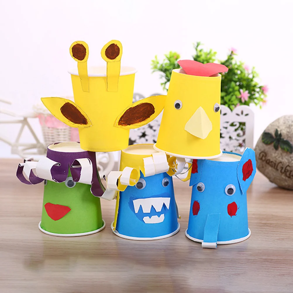 

100pcs Colorful Halloween Material Blank Paper Cups Cup For Kids DIY Craft Cups Cups for Wedding Birthday Party Table Decoration