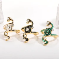 vintage snake rings for women men punk hip hop open adjustable ring homme zircon party aesthetic jewelry gift anillos