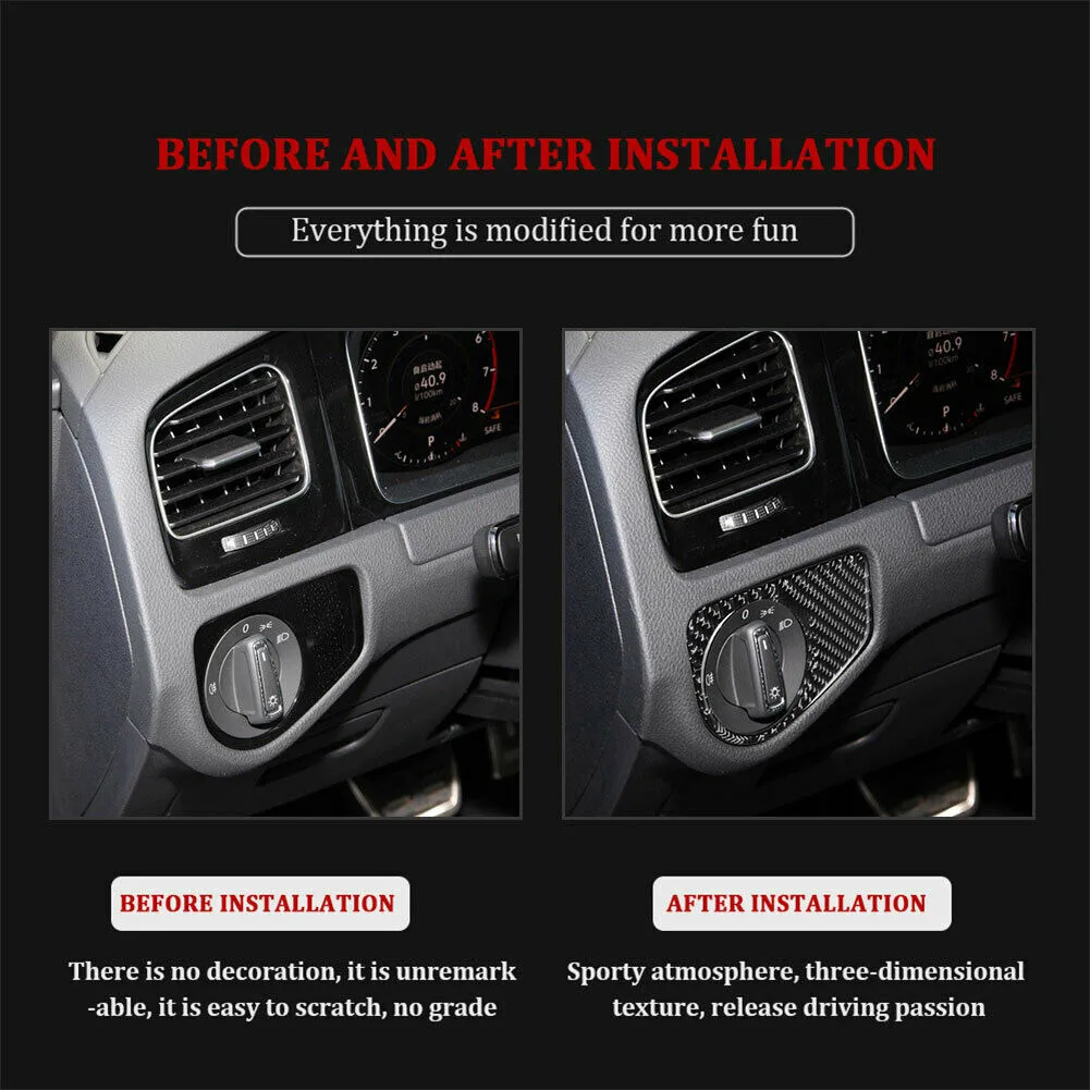 

100% Brand New High Quality Headlight Switch Cover Garnish 1 Piece Carbon Fiber Cover High Temperature Resistance