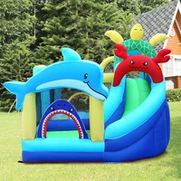 bounce house castle with basketball hoop inflatable bouncer slide blower included kids party play fun indoor outdoor backyard