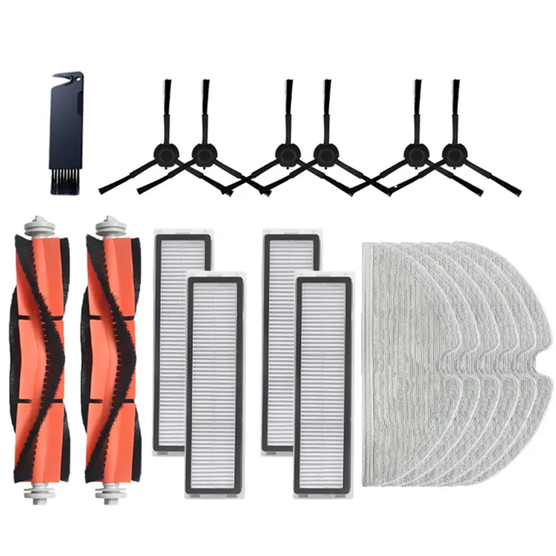 

For Dreame Bot D9 Max / DreameBot L10 Pro Black Robotic Vacuum Cleaner Parts Main Brush Side Brush Filter Cloth Rag Wheel D9Max