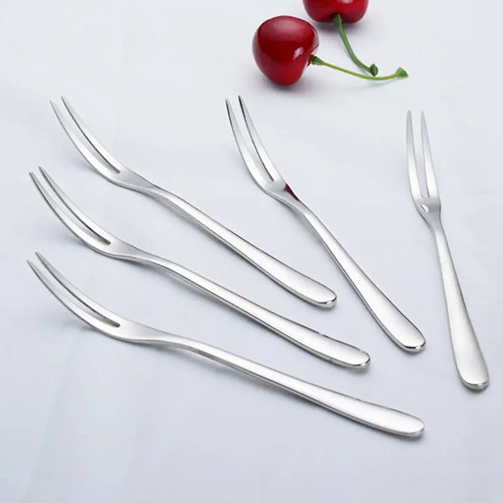 

1pc Appetizer Dessert Forks Stainless Steel Mini Salad Fruit Tasting Forks Tableware Fruits Picks Ice Cream Kitchen Accessories