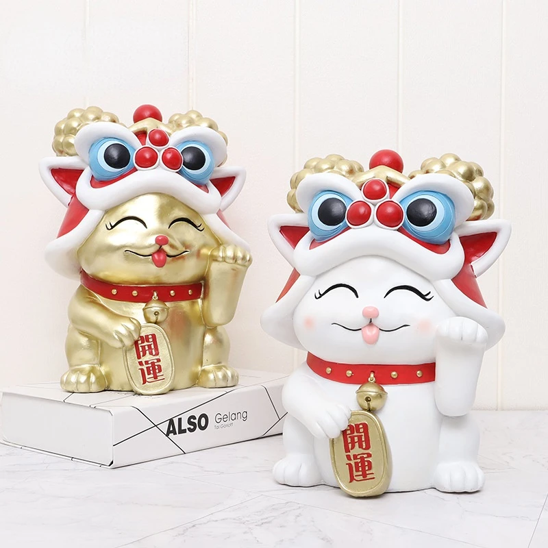 

Cat Lion Dance Home Ornament Gift Creative Housewarming New Store New Home Decoration Tissue Box Ornament Home Ornament