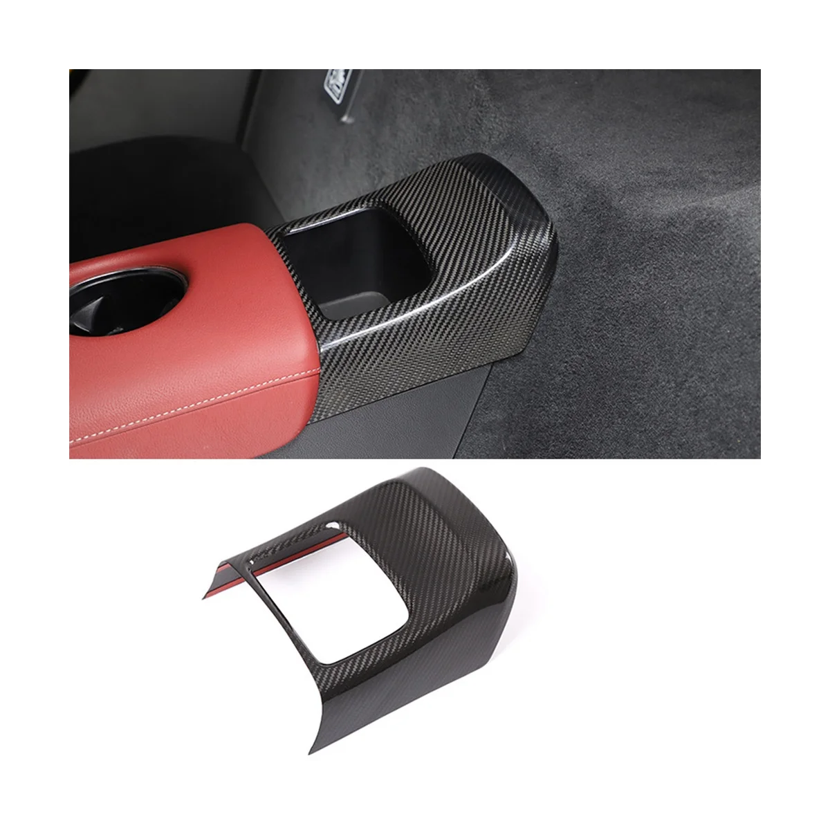 

Car Armrest Box Rear Storage Compartment Cover Trim Carbon Fiber for Toyota Supra GR A90 A91 MK5 2019 2020 2021 2022